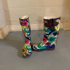 Paisley rain boots sz 7